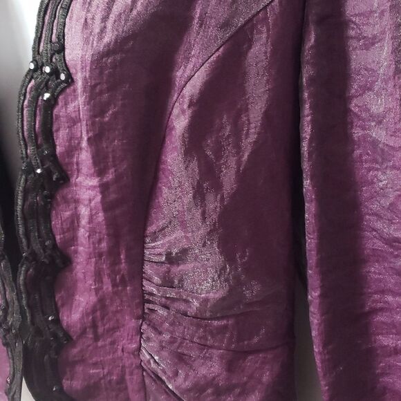 J.R. Nites by Carol Lin. EUC. Stunning Jacket in Purple & Black. Size 14. - Picture 2 of 12